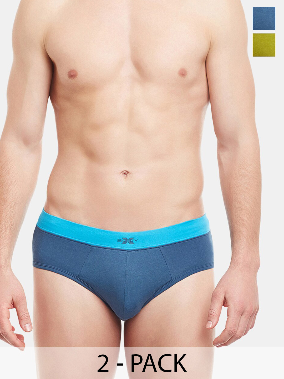 BODYX Pack of 2 Ribbed Cotton Basic Briefs BX07B-INTWWI-2-XL