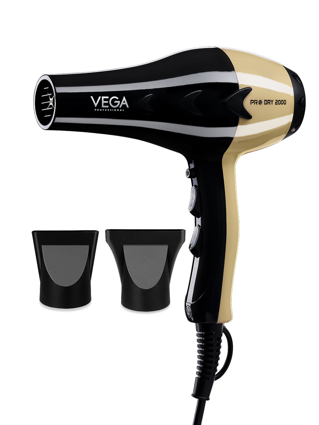 VEGA PROFESSIONAL VPVHD-04 2000W Hair Dryer with Cool Shot Button - Black & Gold Toned