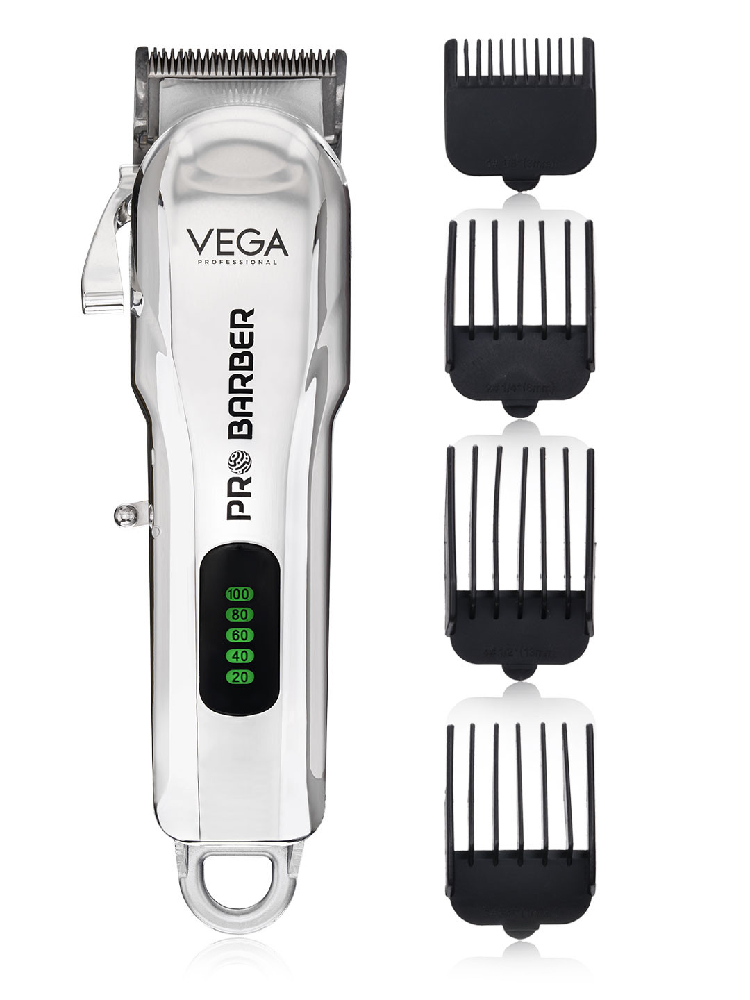VEGA PROFESSIONAL VPVHC-09 Pro Barber Hair Clipper - Silver Toned