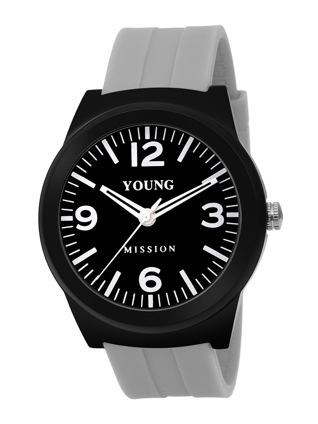 YOUNG MISSION Kids Round Analogue Watch YOUNG MISSION YM 604 BK.GREY