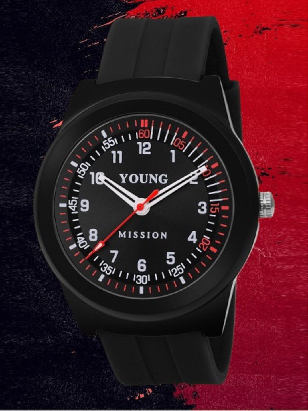 YOUNG MISSION Kids Round Analogue Watch YOUNG MISSION YM 605 BK.BK