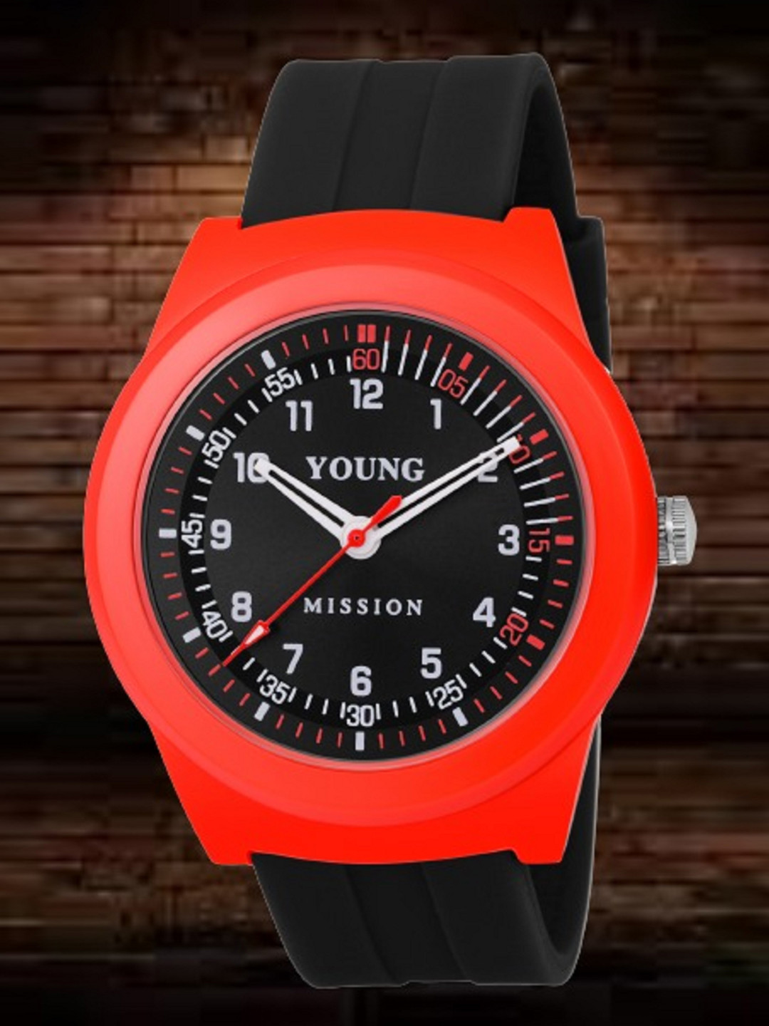 YOUNG MISSION Kids Patterned Dial Analogue Watch YM 605 RD.BK