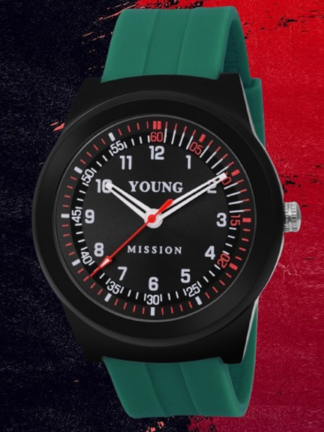 YOUNG MISSION Kids Patterned Dial Analogue Watch YM 605 BK.GR