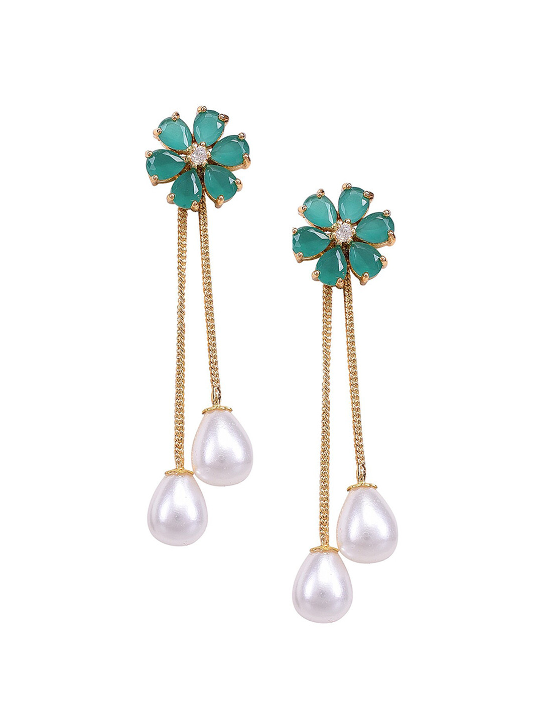 RATNAVALI JEWELS Floral Studs Earrings