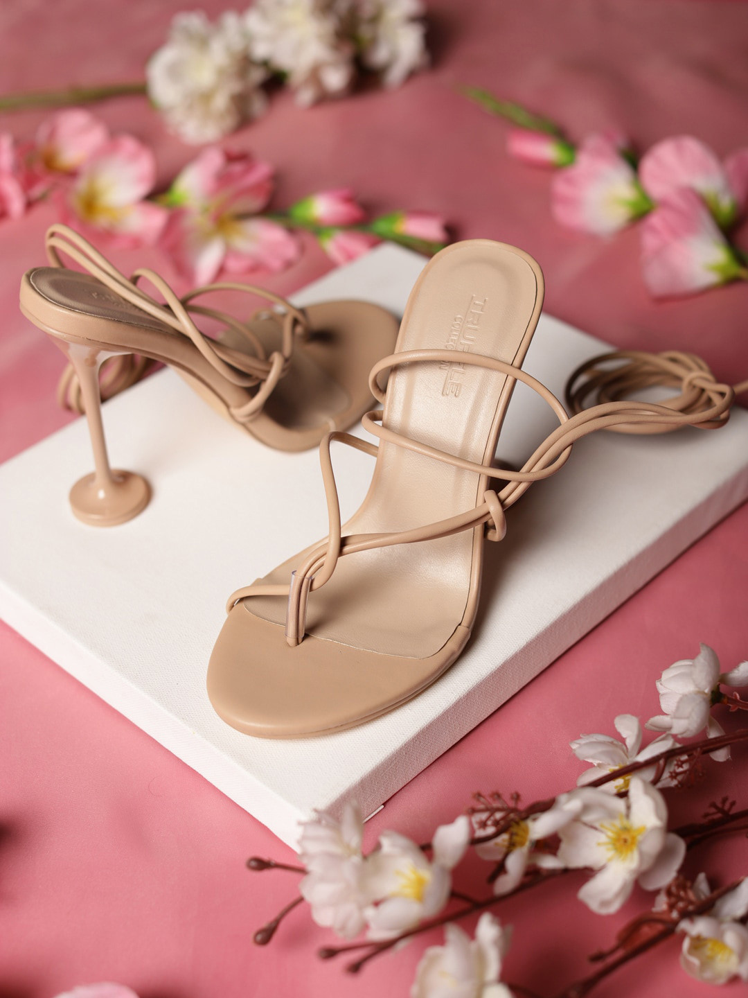 Truffle Collection One Toe Block Gladiators With Lace- Ups