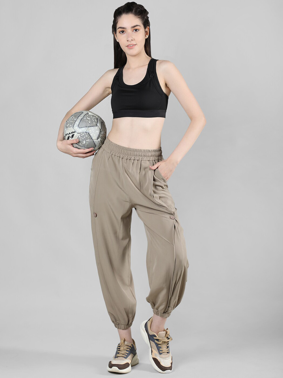 CHKOKKO Women Mid-Rise Sports Jogger