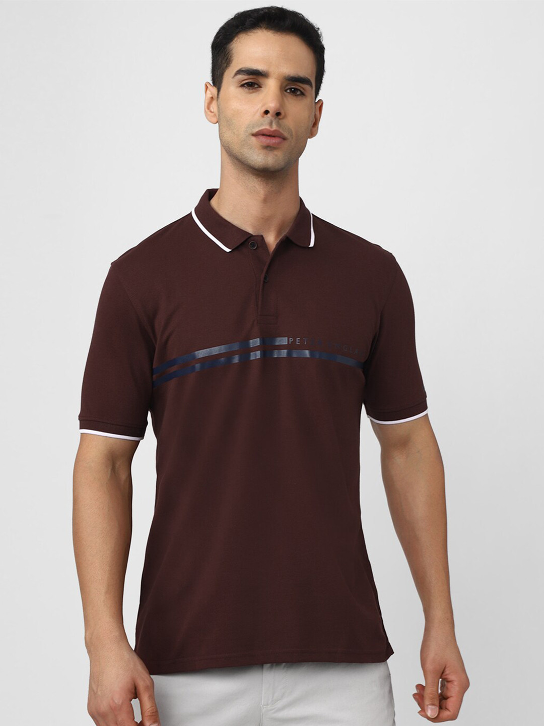 Peter England Casuals Polo Collar T-shirt