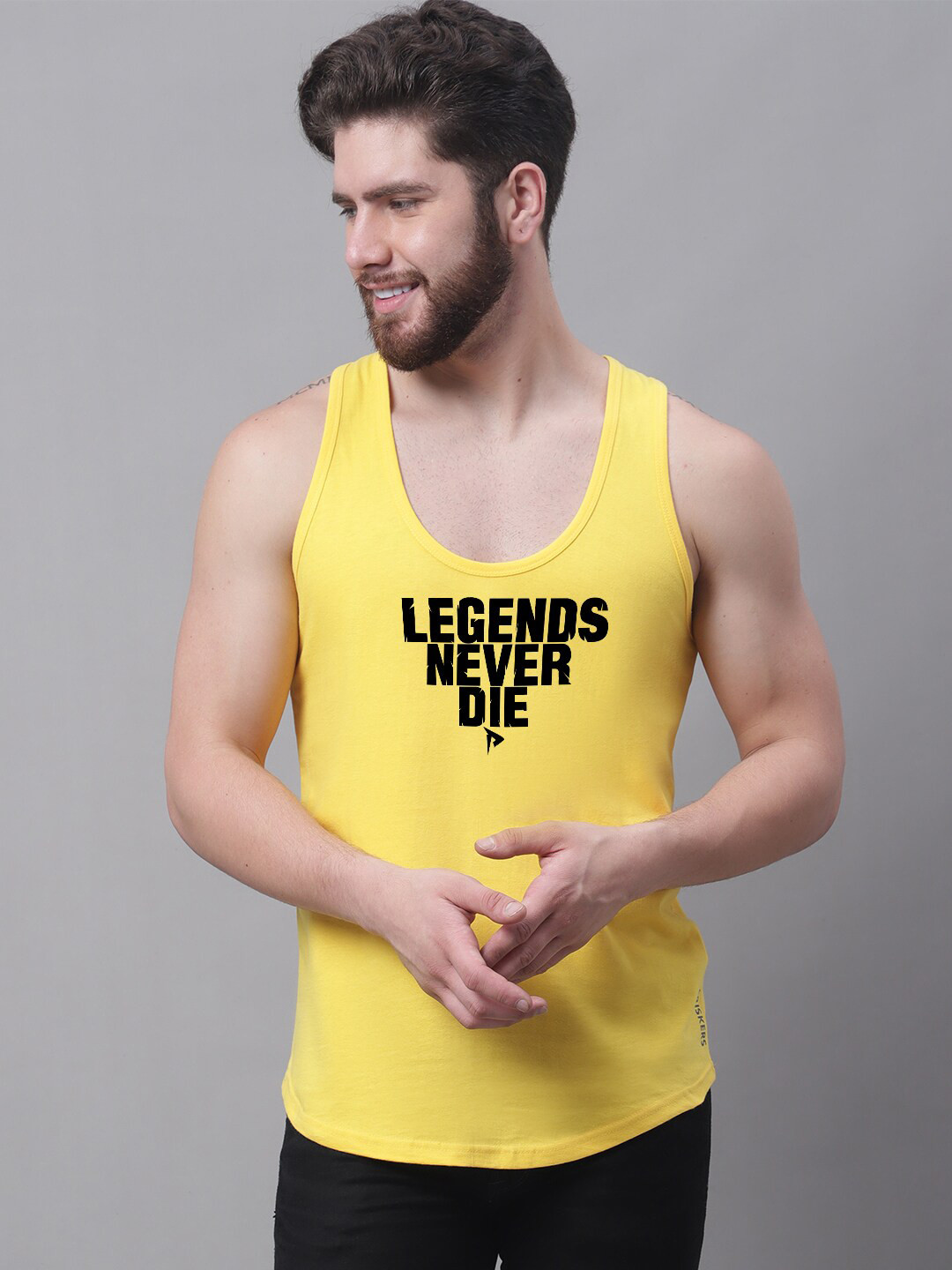 Friskers  Legend Never Die Printed Pure Cotton Gym Vest