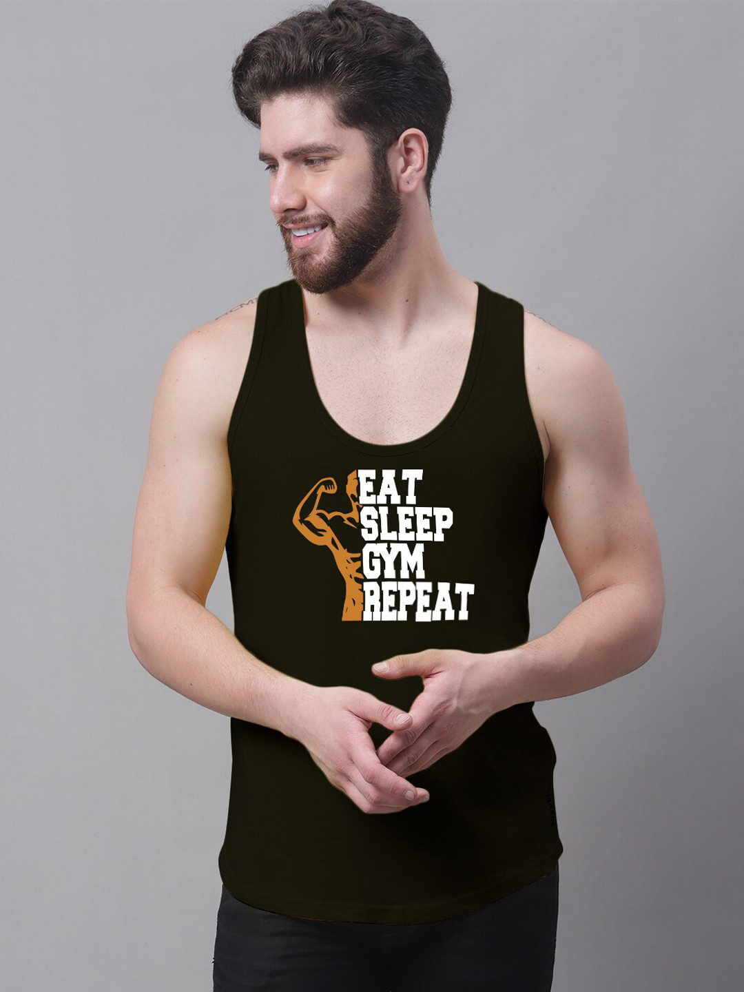 Friskers Printed Cotton Rich Sleeveless Innerwear Vests C313-01-S