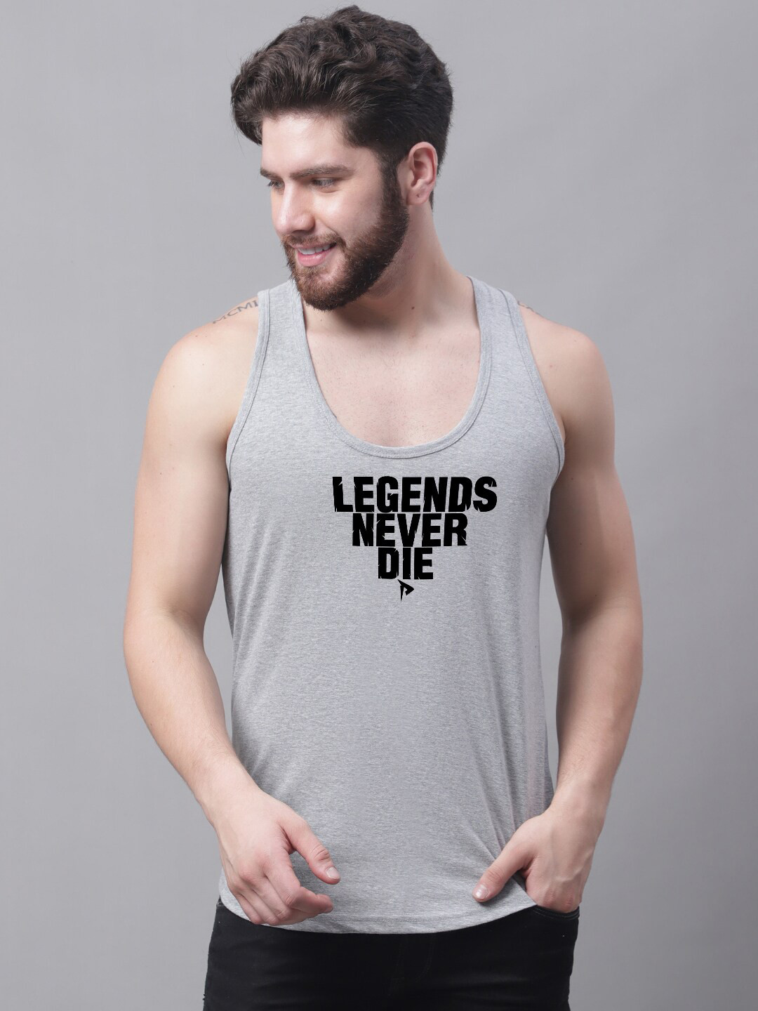 Friskers Printed Pure Cotton Rich Sleeveless Innerwear Vests C263-04-S