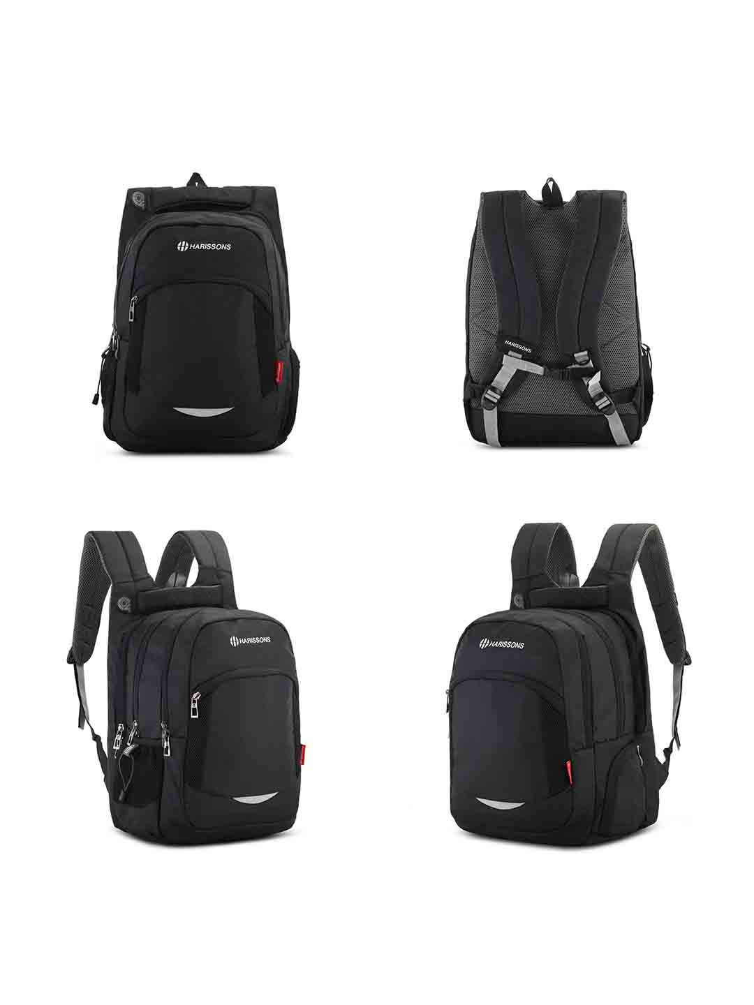 Harissons Unisex Brand Logo Padded Medium Backpack With Zip Pouches