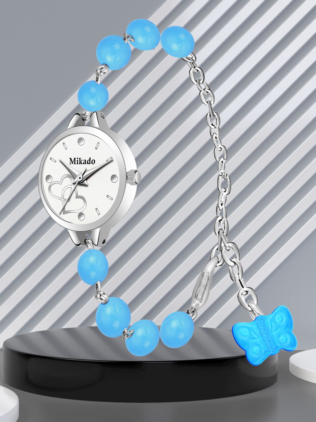 Mikado Women Bracelet Style Straps Analogue Watch Blue Wom