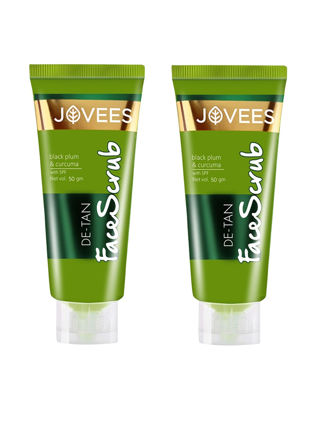 Jovees Herbal Set of 2 De-Tan Face Scrub with Black Plum & Curucuma - 50 g each