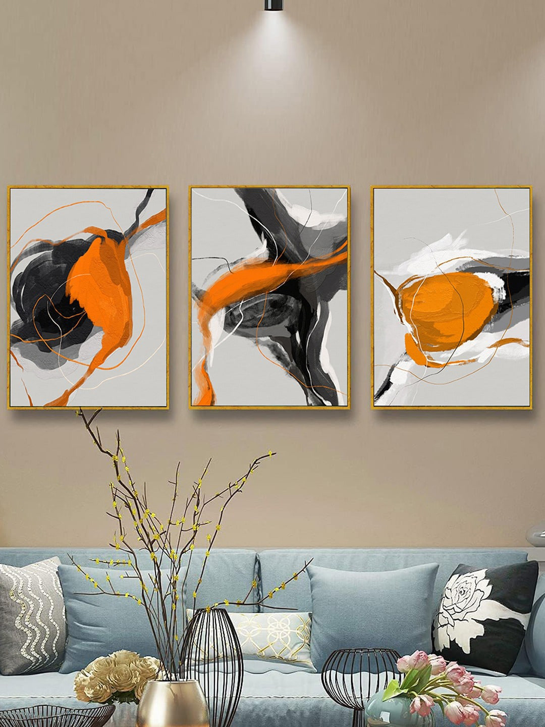 Art Street Canvas 3 Piece Wall Square Paintings Wall Art - 23 x 54 In