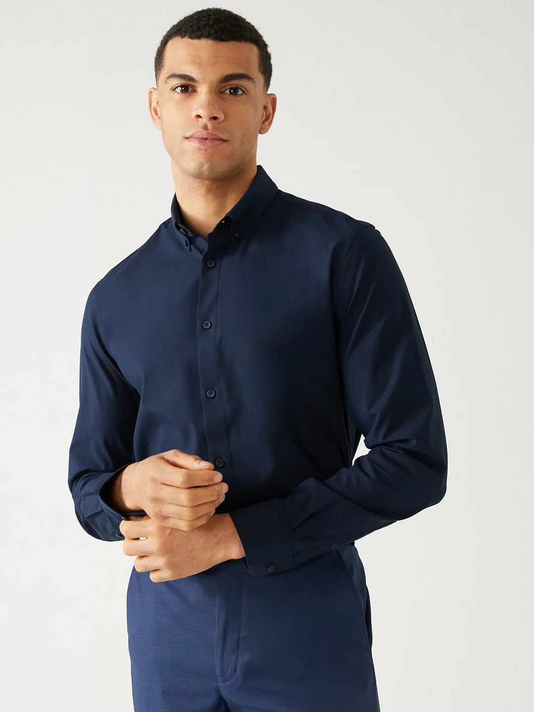 Marks & Spencer Slim Fit Cotton Stretch 360 Flex Shirt