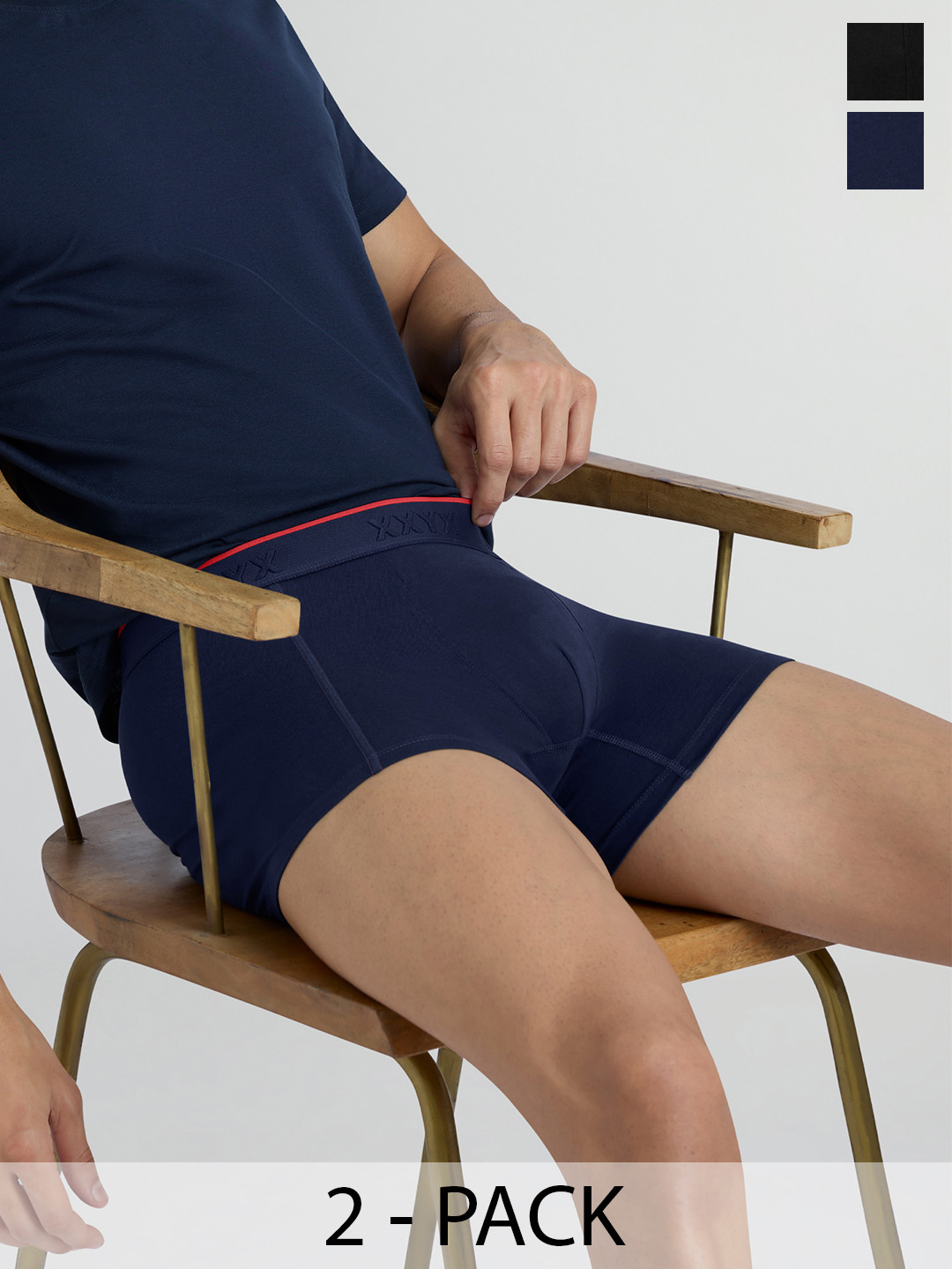 XYXX Pack Of 2 Crux IntelliFresh Mid-Rise Cotton Trunks XYTRNK2PCKN621