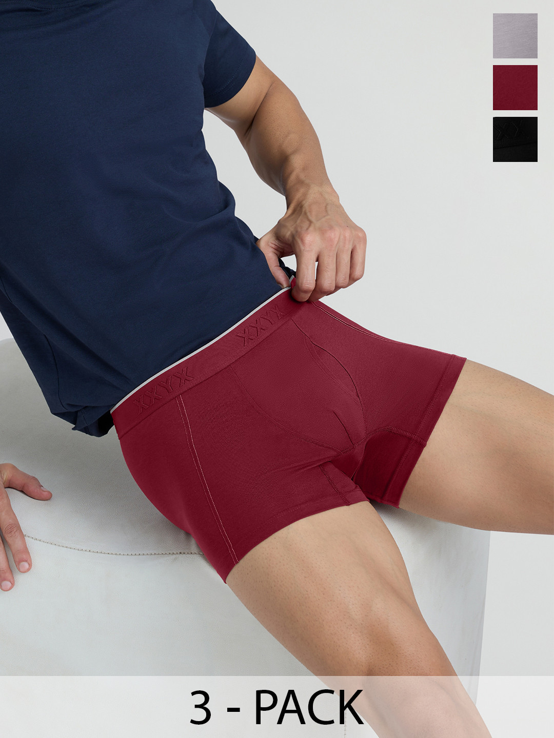 XYXX Pack Of 3 Crux IntelliFresh Cotton Trunks XYTRNK3PCKN890