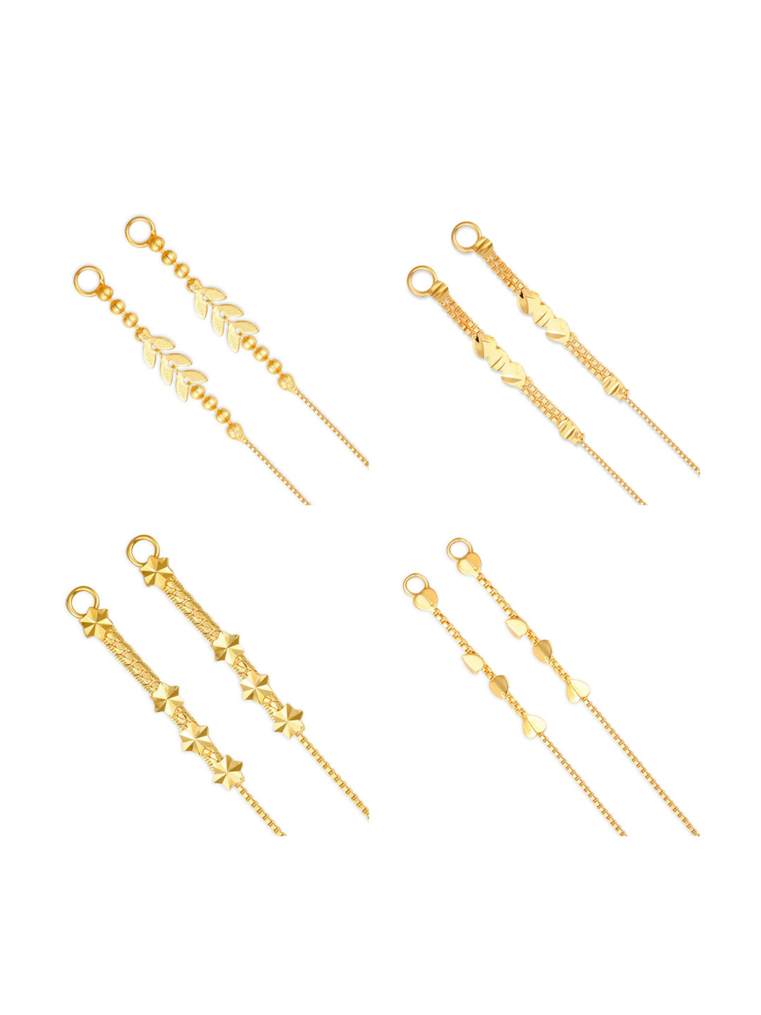 Vighnaharta Set Of 4 Gold-Plated Classic Ear Cuffs
