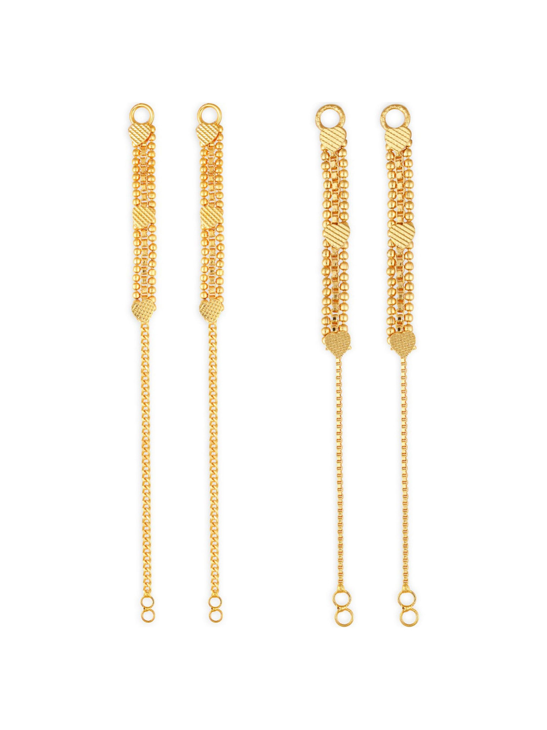 Vighnaharta Pack Of 2 Gold-Plated Classic Ear Cuff Chains