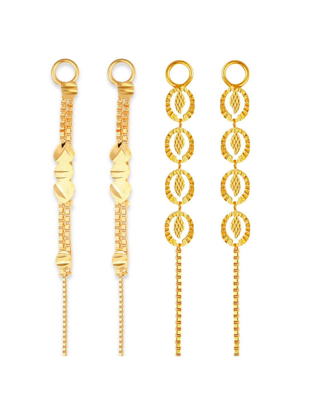 Vighnaharta Pack Of 2 Gold-Plated Classic Ear Cuff Chains