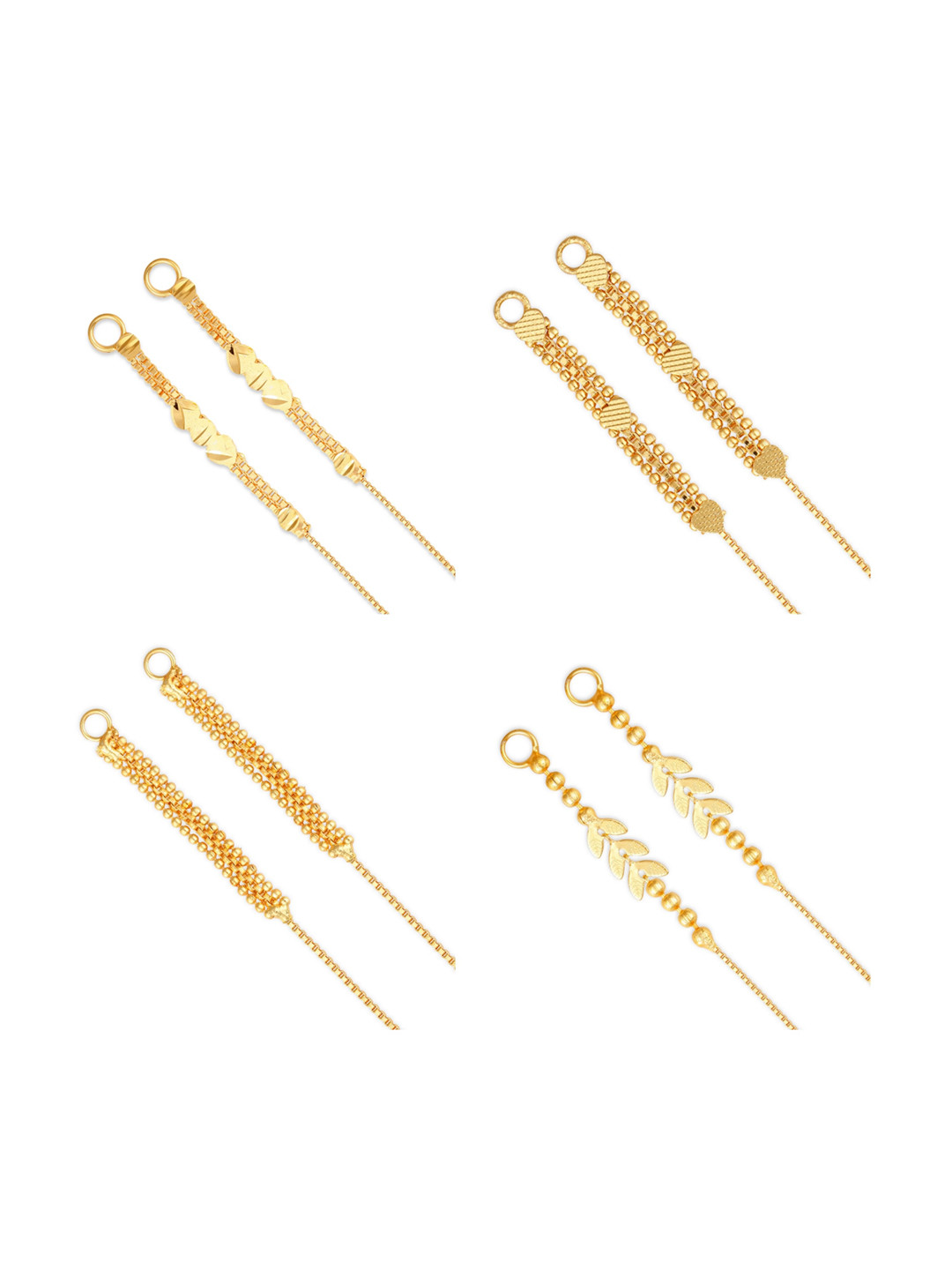 Vighnaharta Set Of 4 Gold-Plated Classic Ear Cuffs