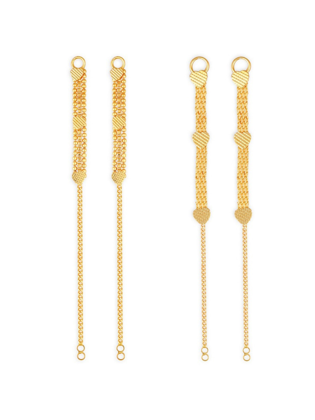 Vighnaharta Set Of 2 Gold-Plated Classic Ear Cuffs