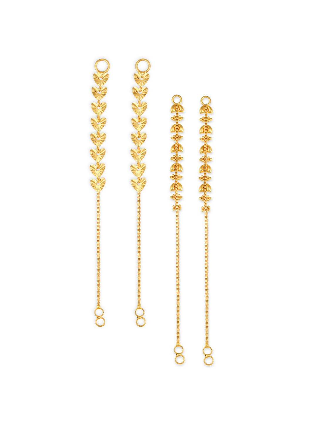 Vighnaharta Set Of 2 Gold-Plated Ear Chain