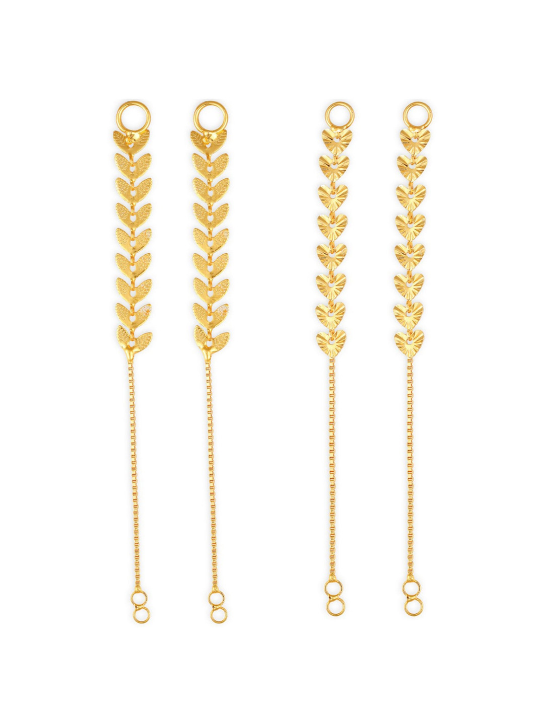 Vighnaharta Set Of 2 Gold-Plated Classic Ear Cuff Earrings