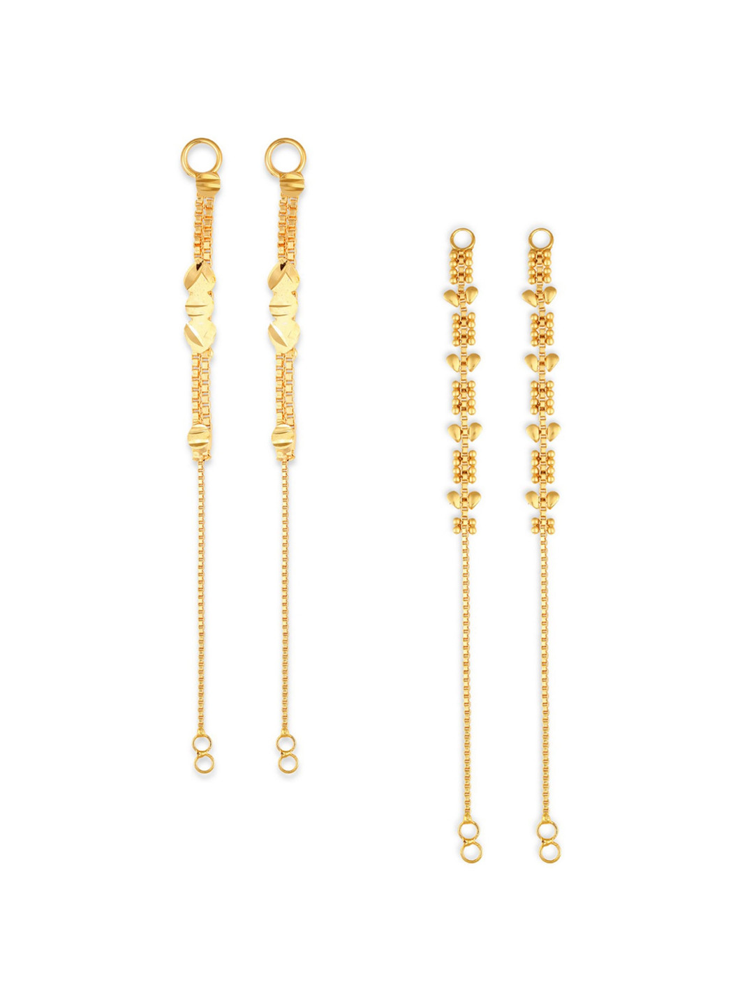 Vighnaharta Set Of 2 Gold-Plated Classic Ear Cuff Chains
