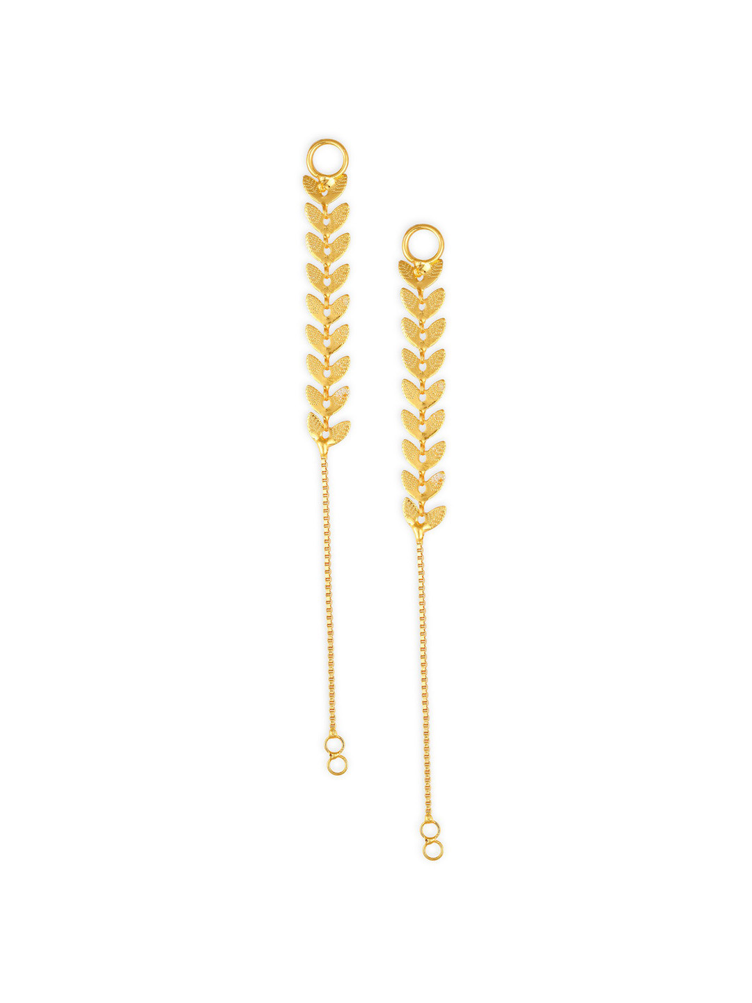 Vighnaharta Set Of 2 Gold-Plated Classic Ear Cuff Chains