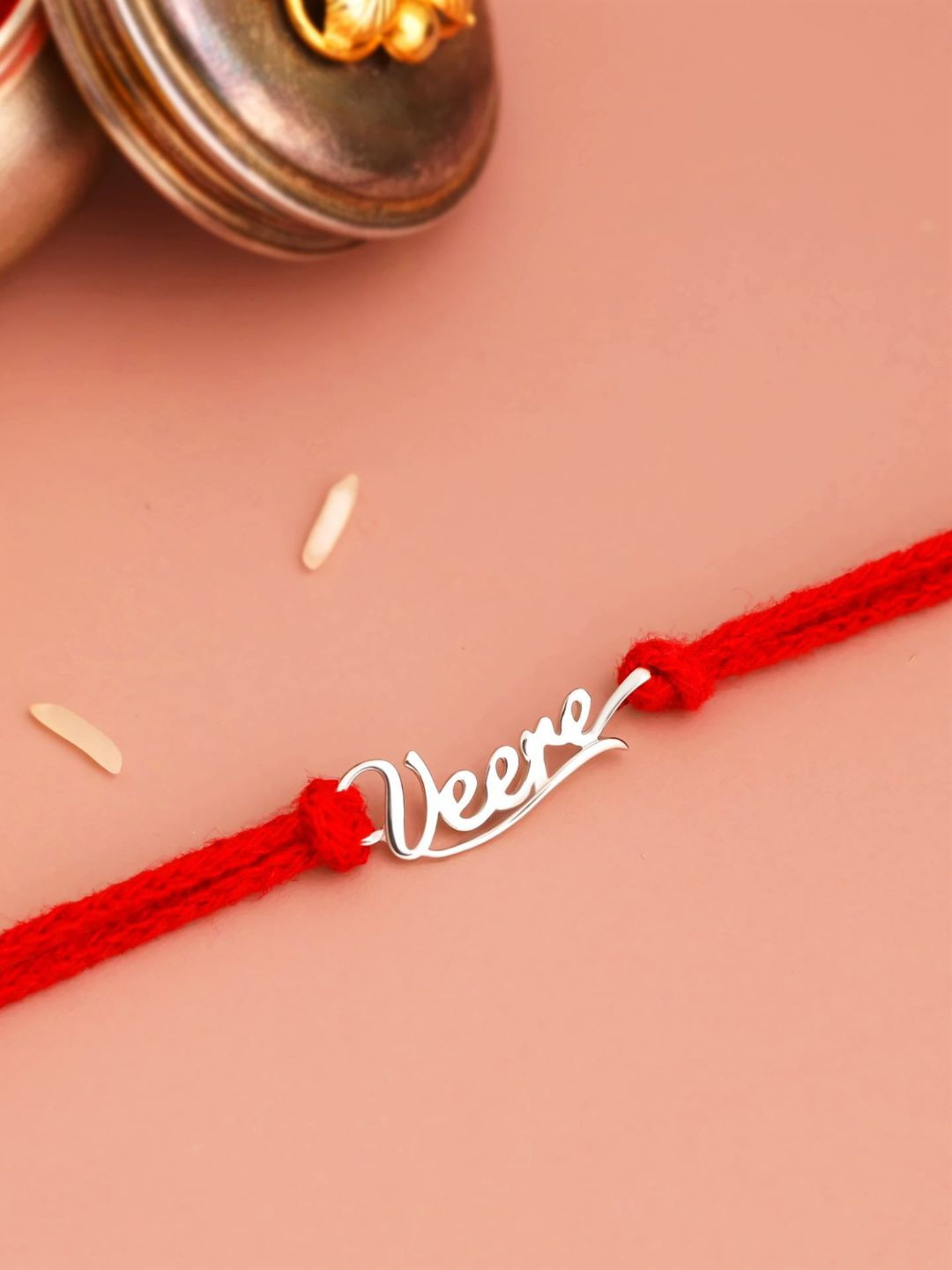 KUBERBOX 92.5 Sterling Silver Charm Detail Rakhi