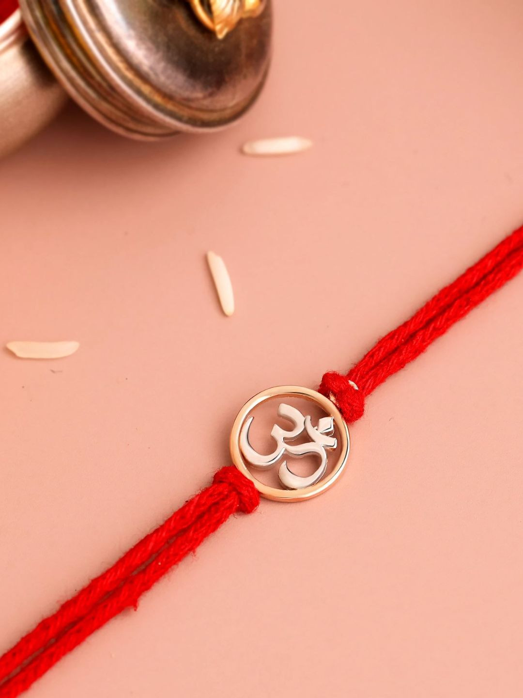 KUBERBOX 92.5 Sterling Silver Om Rakhi Set