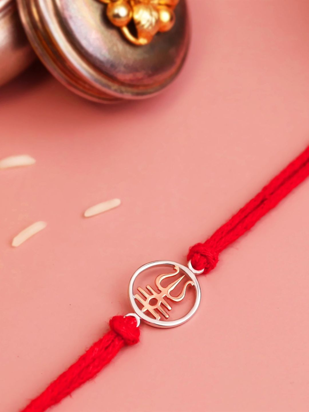 KUBERBOX 92.5 Sterling Silver Charm Detail Rakhi