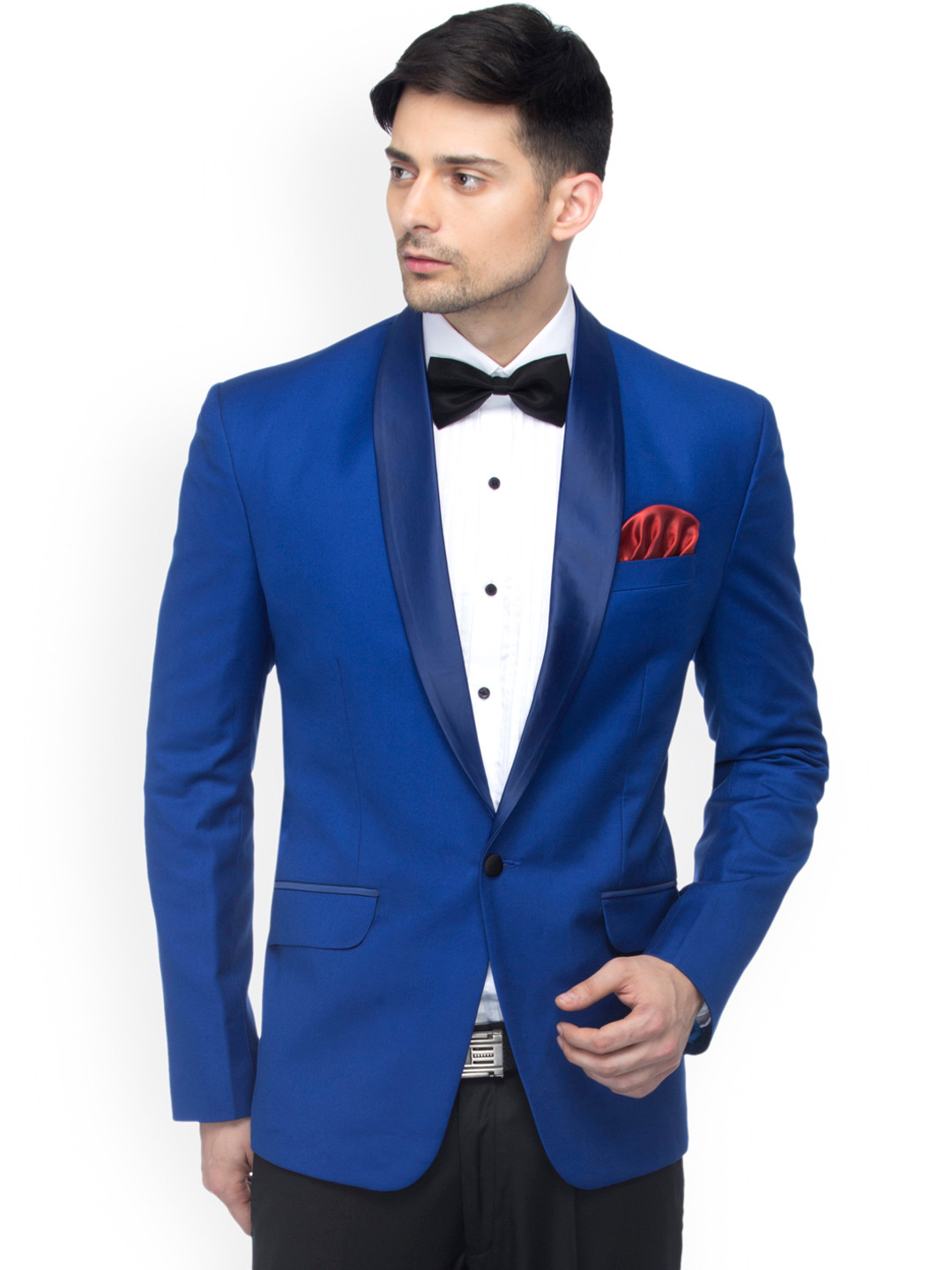 FAVOROSKI Blue Slim Fit Single-Breasted Party Blazer