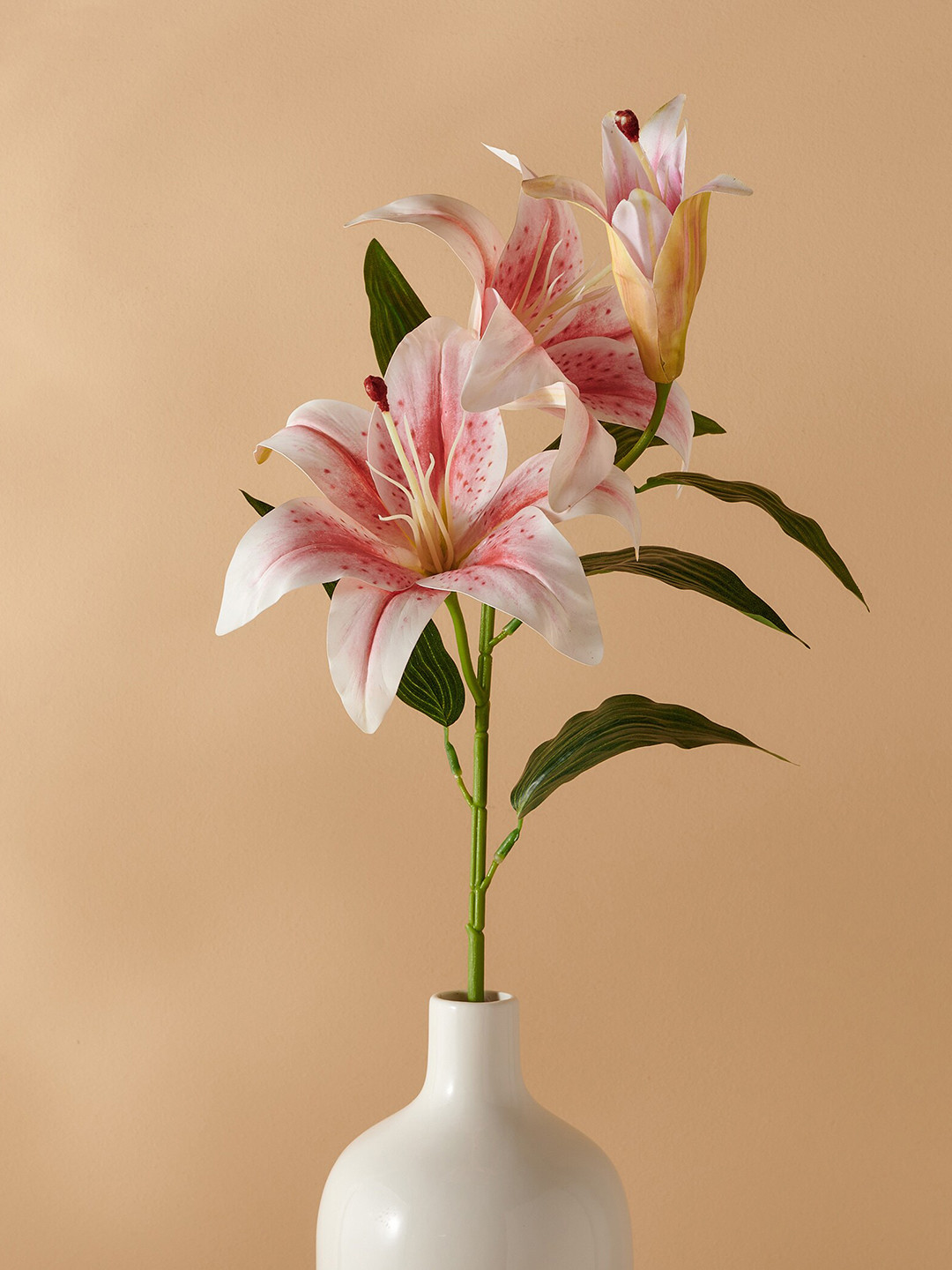 Home Centre Pink & Green Tiger Lily Artificial Flower