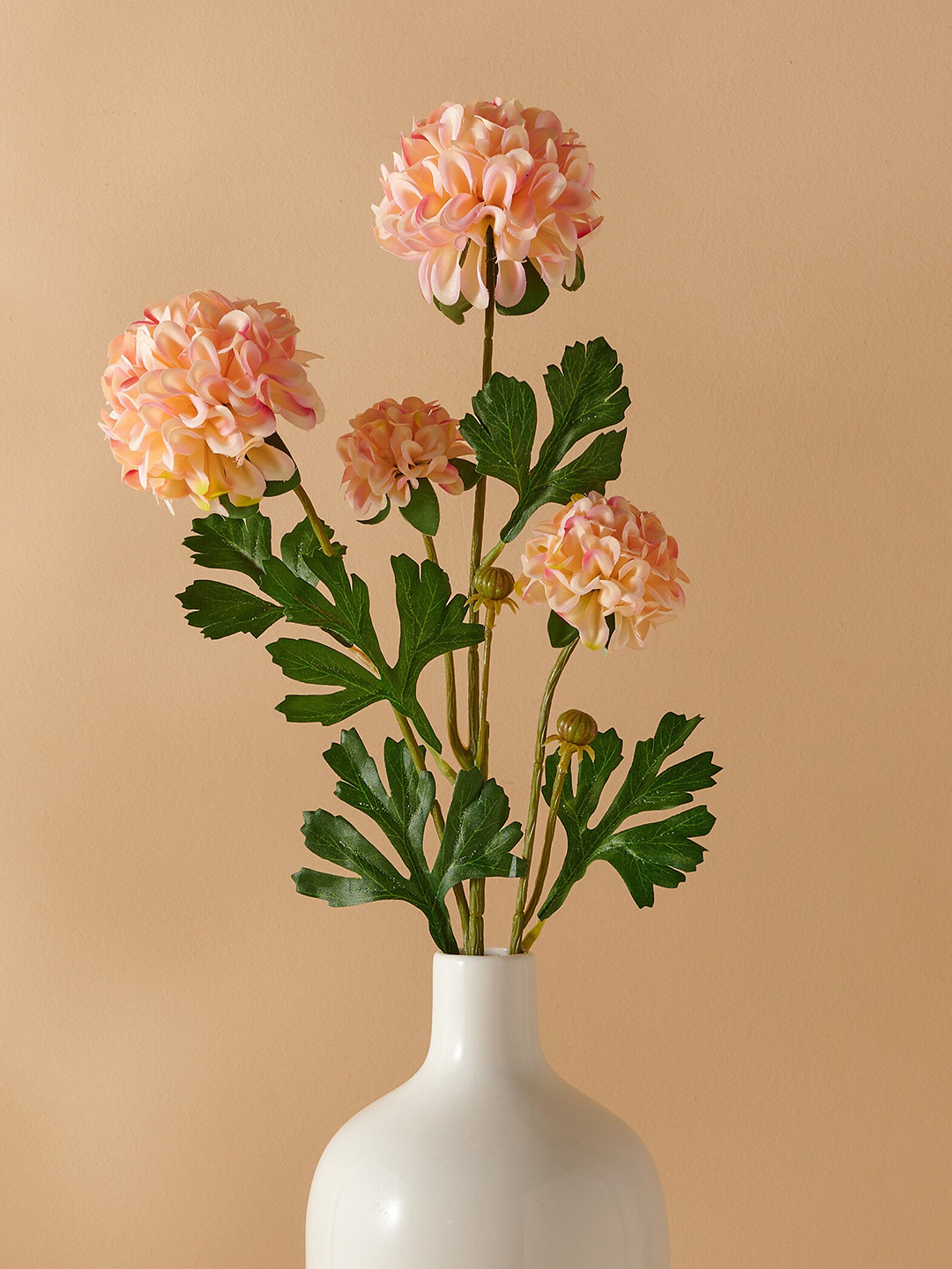 Home Centre Botanical Peach-Coloured & Green Artificial Flower