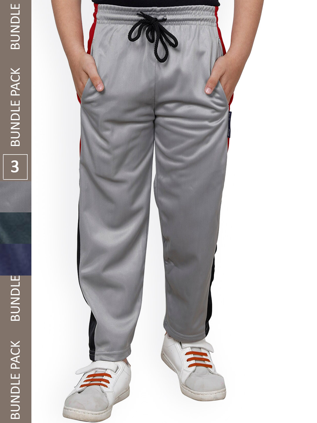 IndiWeaves Boys Pack Of 3 Side Panel Detail Track Pants