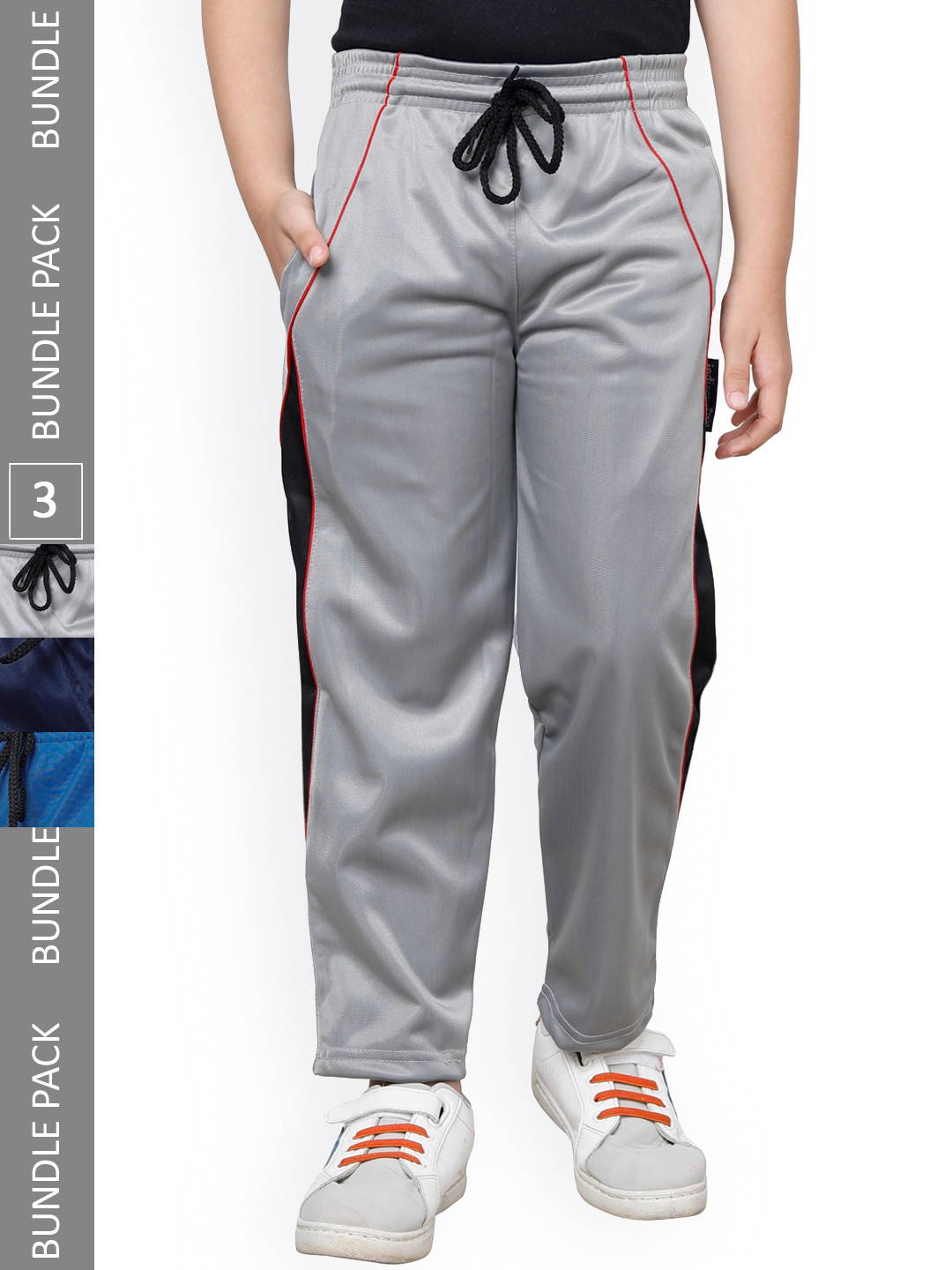 IndiWeaves Boys Pack Of 3 Side Panel Detail Track Pants