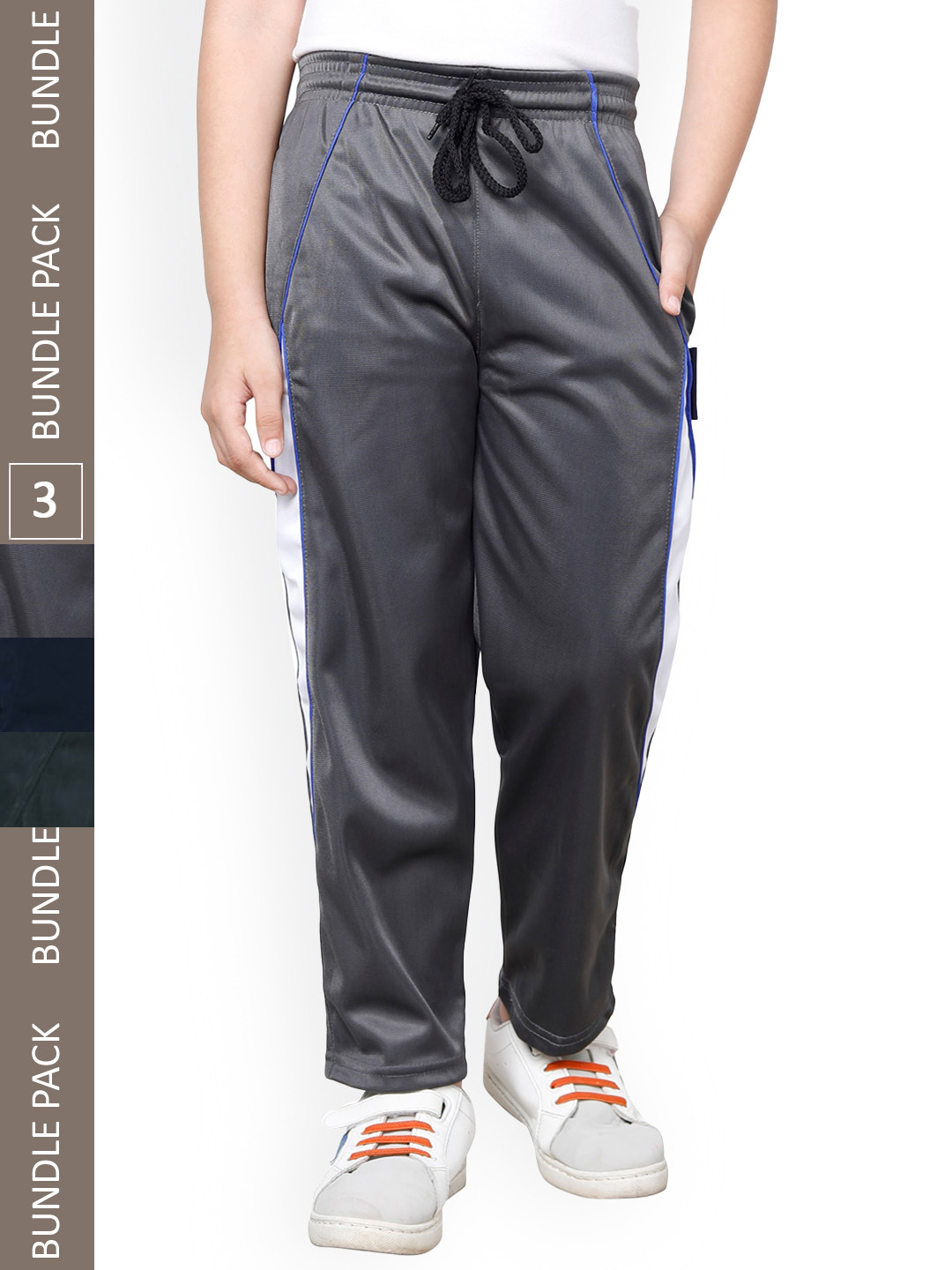 IndiWeaves Boys Pack Of 3 Side Panel Detail Track Pants