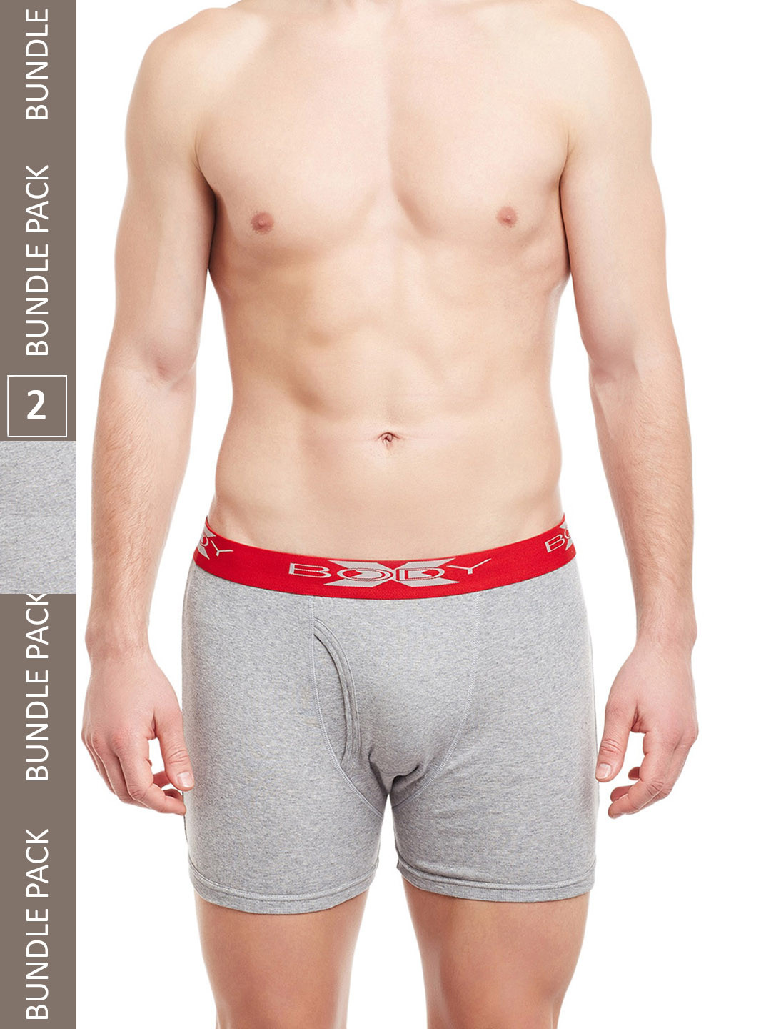 BODYX Pack Of 2 Mid-Rise Pure Combed Cotton Trunks BX18T-GML-2-S