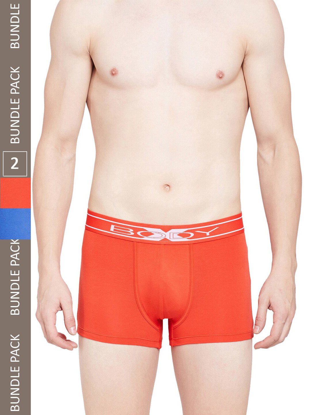 BODYX Pack Of 2 Mid-Rise Pure Cotton Trunks BX10T-BLOR-2PCS-S