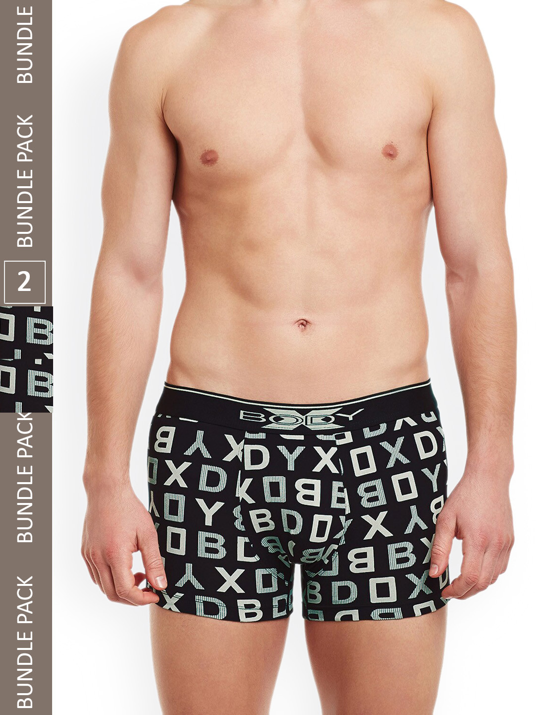 BODYX Pack Of 2 Printed Cotton Trunks BX04T-Navy-PRT-2PCS-XL