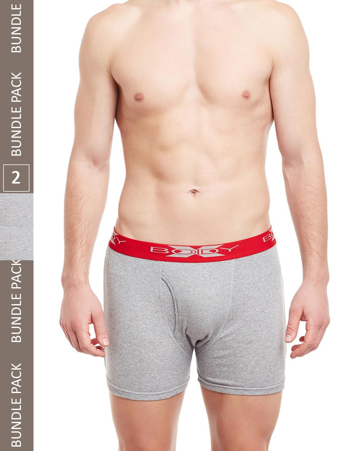 BODYX Pack Of 2 Mid-Rise Pure Cotton Trunks BX18T-GML-2-XXL