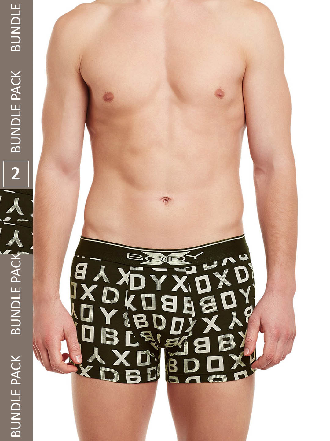 BODYX Pack Of 2 Printed Pure Combed Cotton Trunks BX04T-COF.B-PRT-2PCS-S