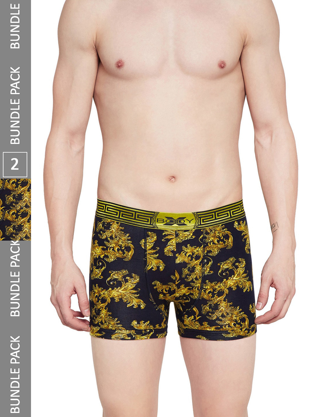 BODYX Pack Of 2 Printed Pure Combed Cotton Trunks BX28T-NAPRT-2-S