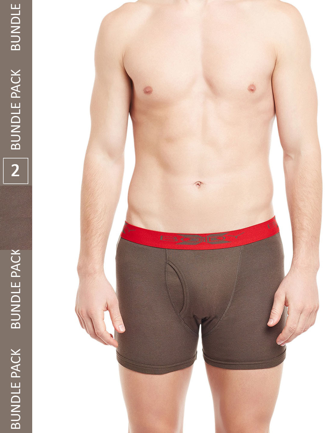 BODYX Pack Of 2 Mid-Rise Pure Cotton Trunks BX18T-COF.BR-2-S