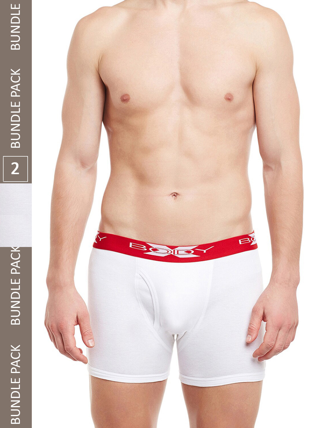 BODYX Pack Of 2 Mid-Rise Pure Combed Cotton Trunks BX18T-W-2-S