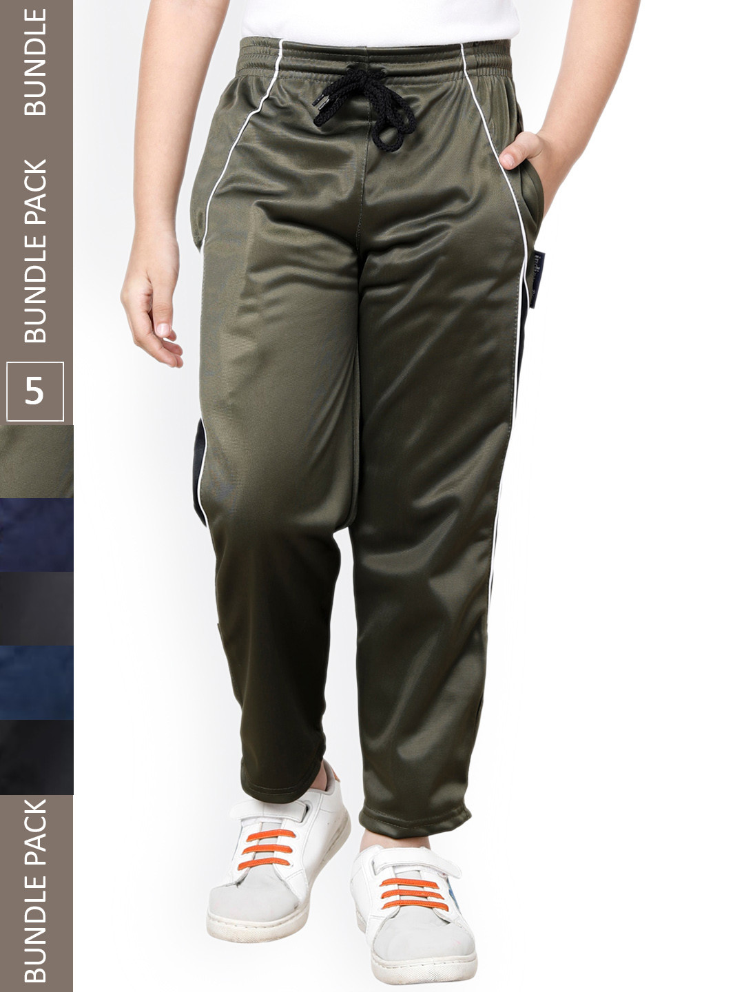 IndiWeaves Boys Pack Of 5 Side Panel Track Pants