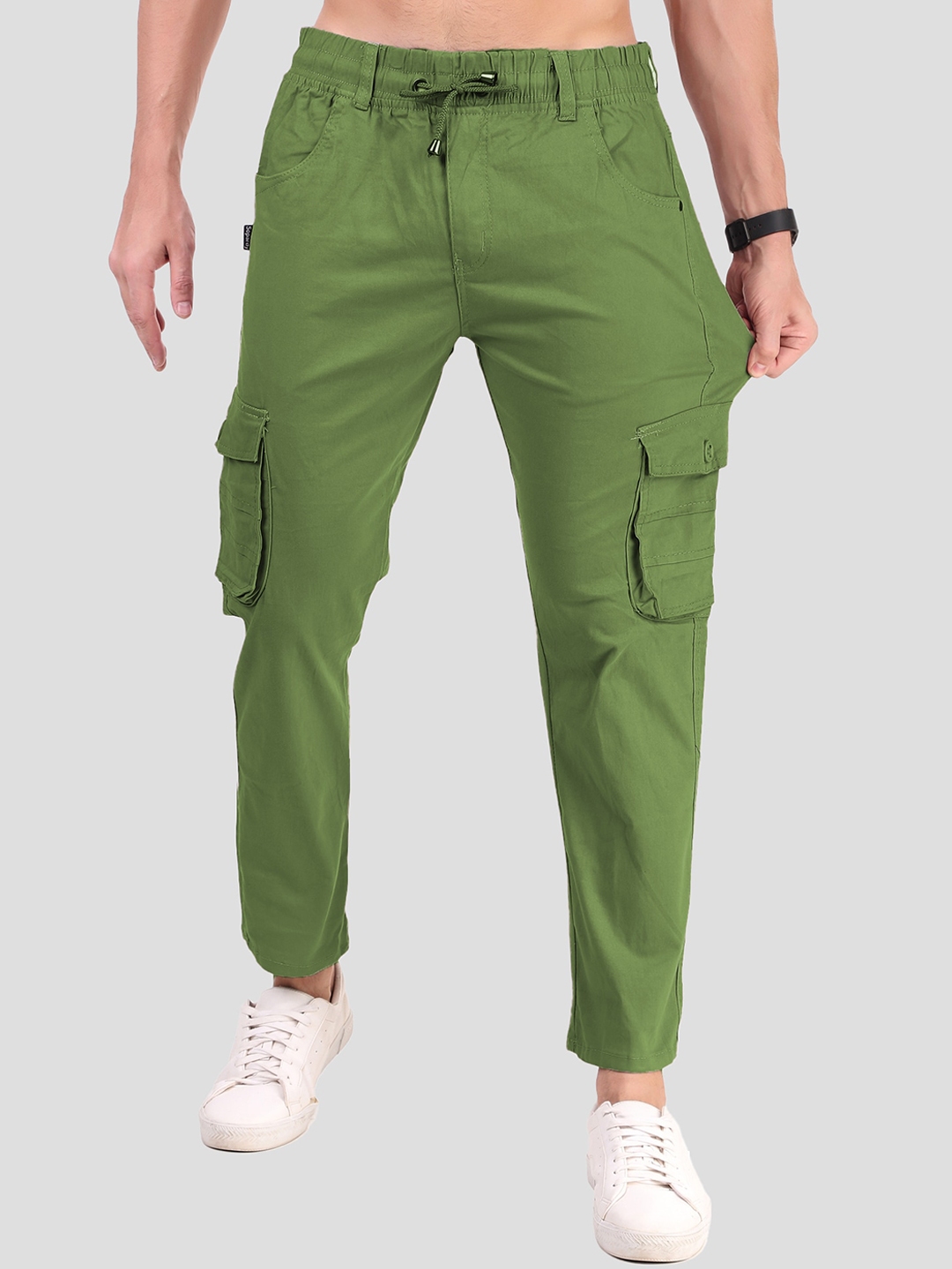 Plus 91 Latest Men Cargo Solid Danim Joggers Trousers Streetwear