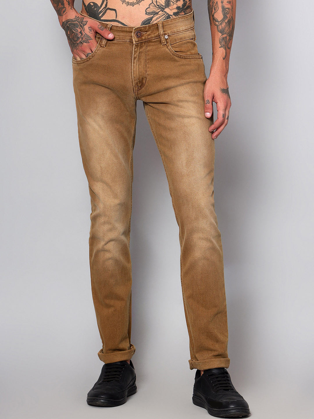 Cantabil Men Comfort Clean Look Heavy Fade Stretchable Jeans